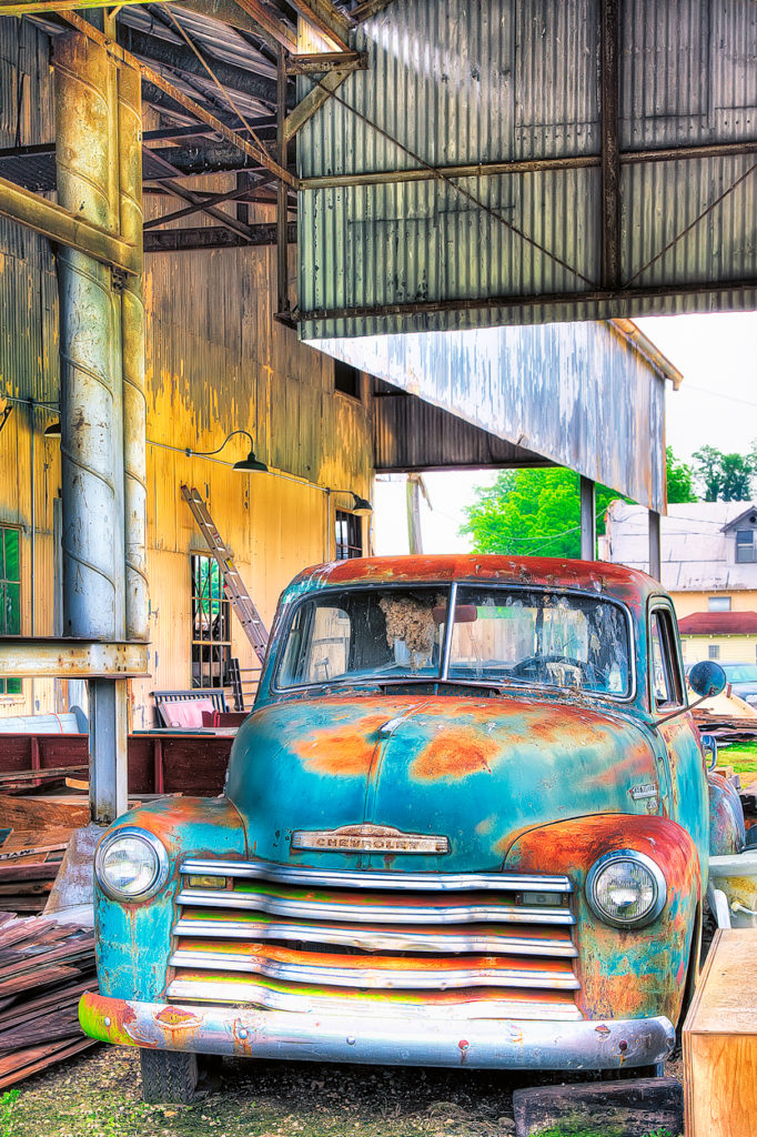 Old Chevy Truck sits in plantation in Mississippi