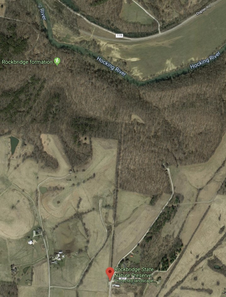 Satellite view of Rock Bridge State Nature Preserve