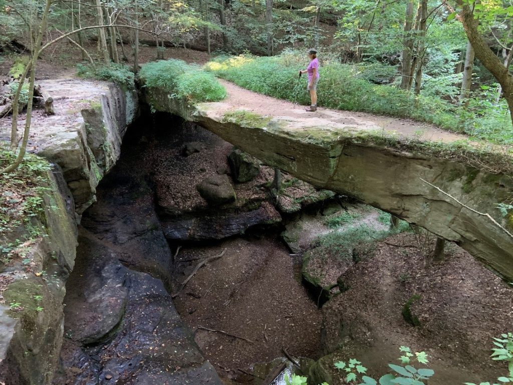Rock Bridge with Hiker to show perspective size