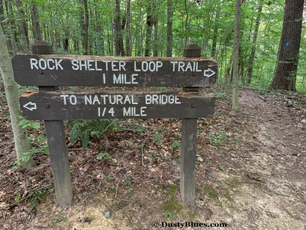 Rock Shelter Sign on return trail