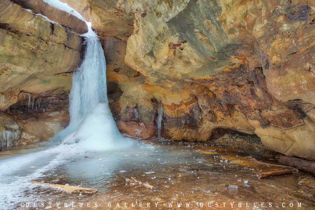 Shawnees braves ventured here for eons and experienced this classic frozen falls.