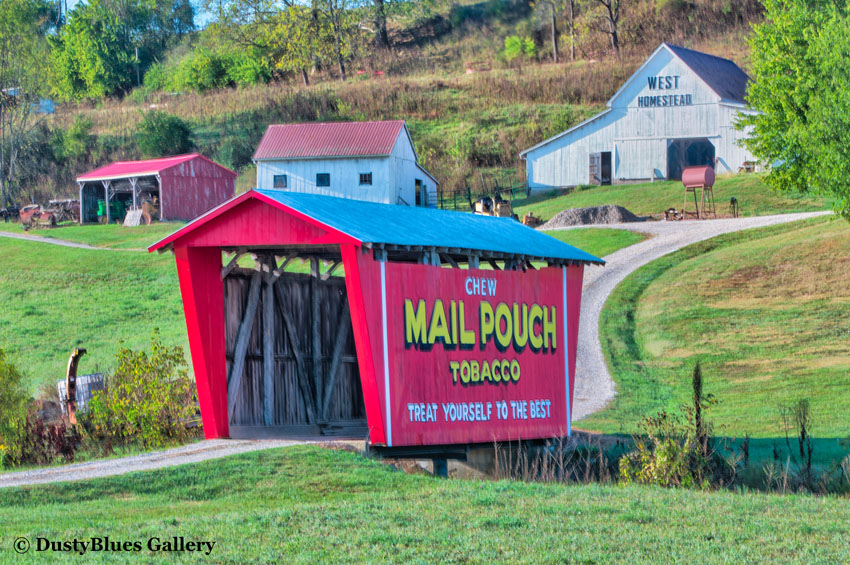 A well maintained Mail Pouch covered bridge still maintains traffic and suggests its strength and durability. This emblematic...