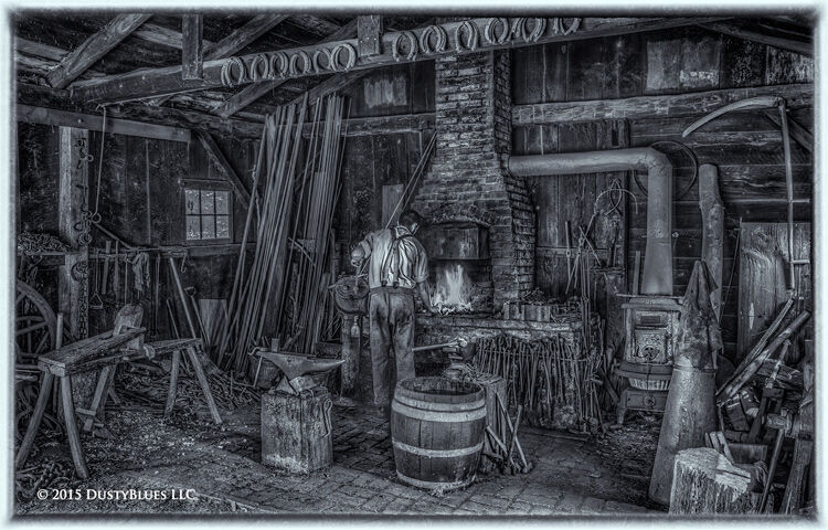 A village blacksmith hones his time-honored craft. The smithy's forge shop has a rustic clutter that, if you allow, takes you...